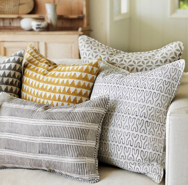 Nagari Chalk Linen Cushion, 20" x 20"