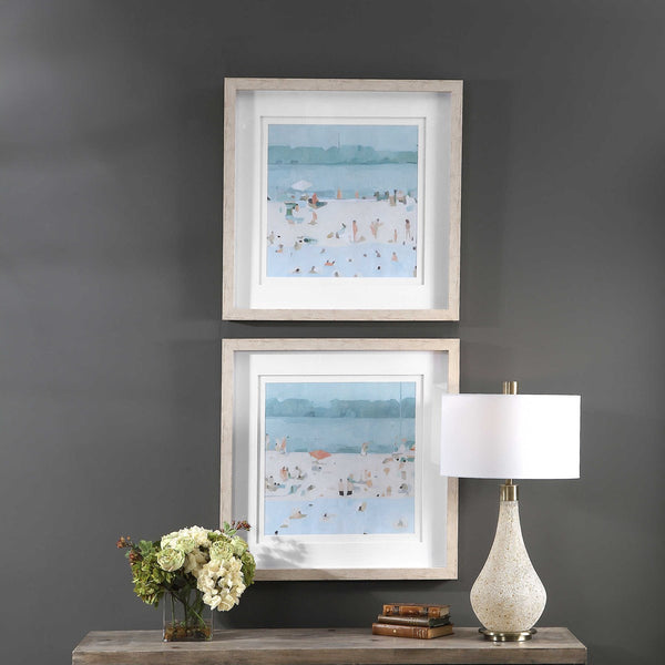 Sea Glass Sandbar Frames Prints S/2, 31 W" X 31"H