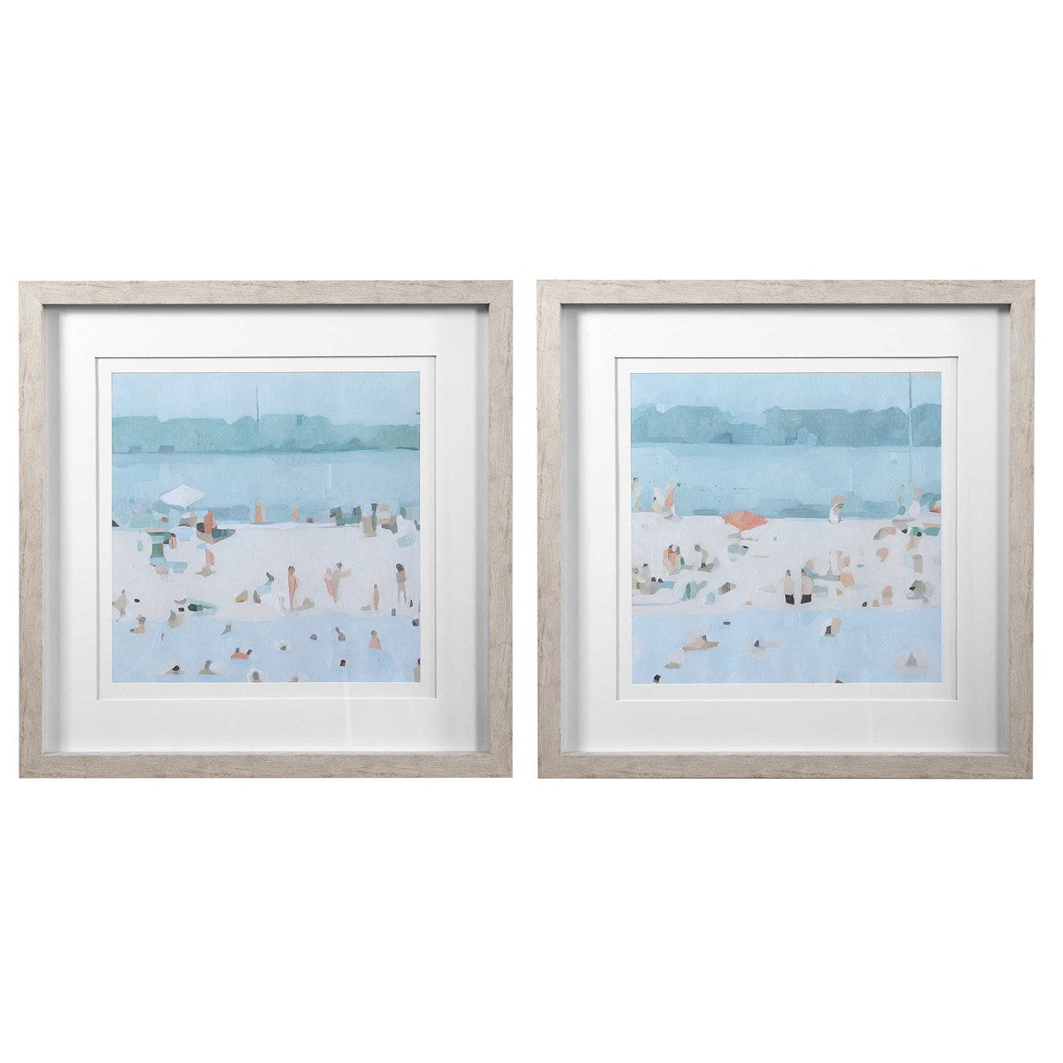 Sea Glass Sandbar Frames Prints S/2, 31 W" X 31"H