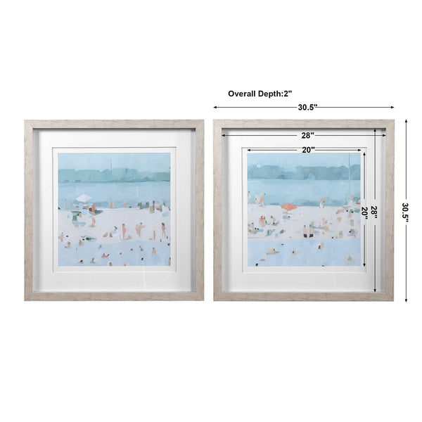 Sea Glass Sandbar Frames Prints S/2, 31 W" X 31"H