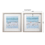 Sea Glass Sandbar Frames Prints S/2, 31 W" X 31"H