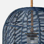 Evander Outdoor Pendant - Navy Faux Rattan, 16"D x 18"H