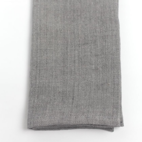 Stone Washed Linen Hemmed Dinner Napkin (Oyster), Set of 6