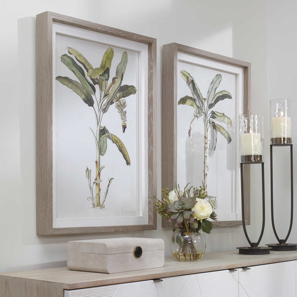 Banana Palm Framed Prints S/2, 25"W X 35"H