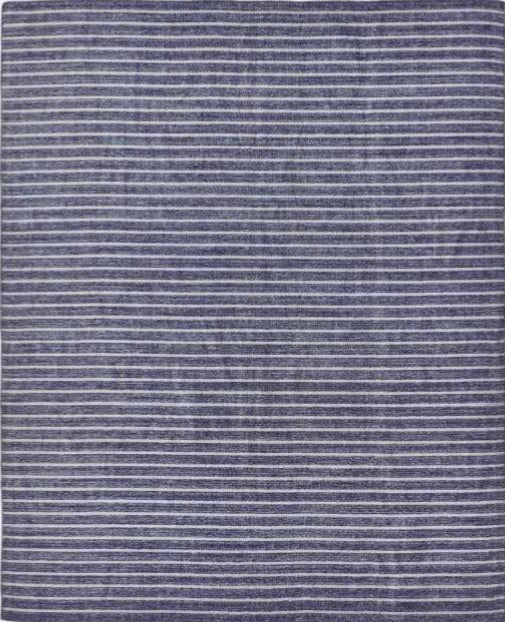 Anzaro Outdoor Rug, Navy / White Striped Performance Yarn