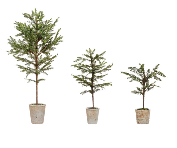 Faux Pine Tree in Distressed Terracotta Pot