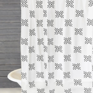 Arrow Shower Curtain, White/Black