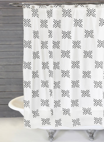 Arrow Shower Curtain, White/Black