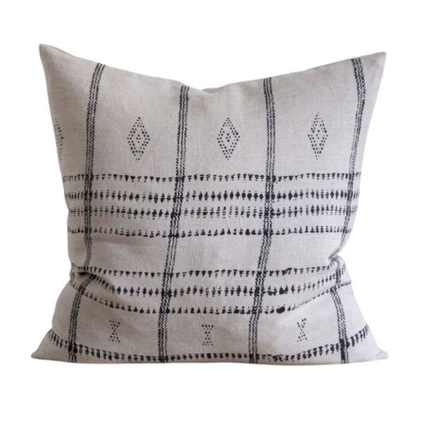 Pari on Natural/Black Pillow, 22" x 22"