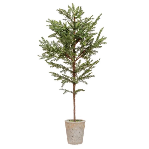 Faux Pine Tree in Distressed Terracotta Pot