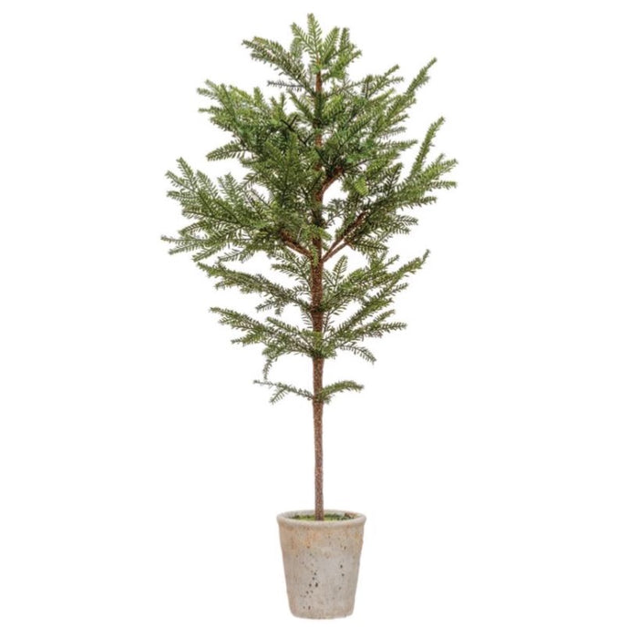 Faux Pine Tree in Distressed Terracotta Pot