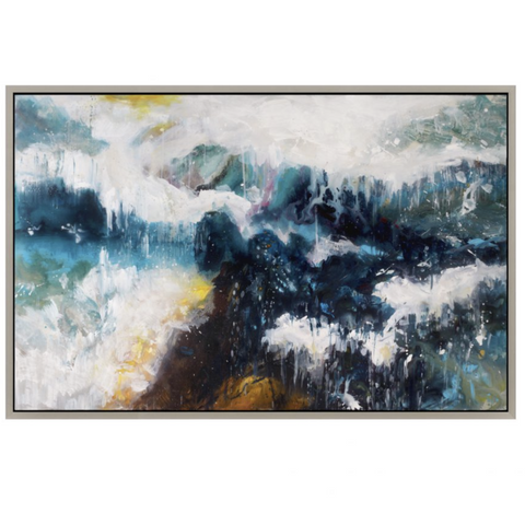 Whitecaps Wall Décor w/ Frame, W:55" x D:2.5" x H:36"