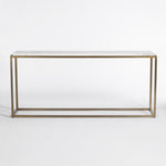 Beckett 72" Console in Cloud Marble and Antique Brass