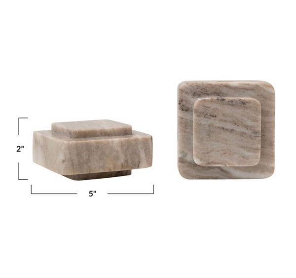 Marble Bookends, Beige, Set Of 2