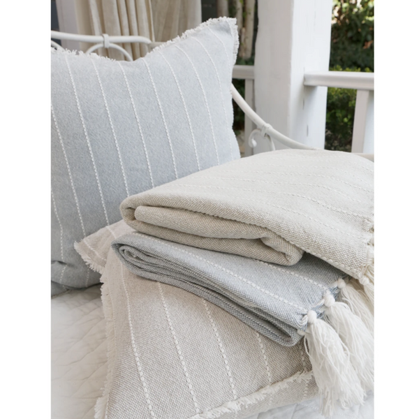 Henley Hand Woven Pillow, Sky