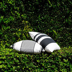 Charcoal Milo Stripe Indoor/Outdoor Pillow, 22" x 22"