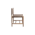 Claire Armless Dining Chair in Bone w/ Natural Teak Wood