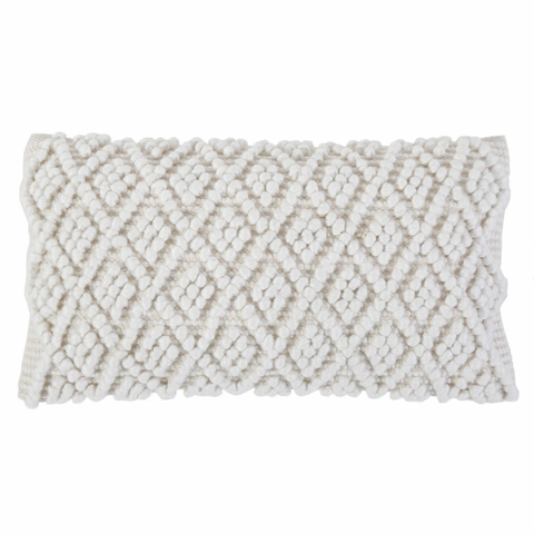 Coco Hand Woven Pillow, Ivory