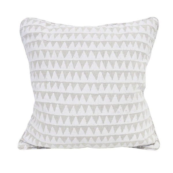 Pyramids Chalk Linen Cushion, 20" x 20"