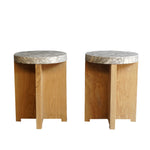 Oak Side Table with Onyx Top