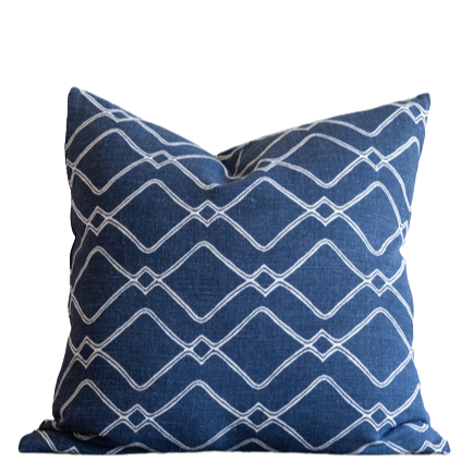 Dark Tribe Pillow - Denim Blue, 22" x 22"