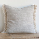 Gray Belgian Linen Fringe (Euro), 26" x 26"