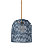 Evander Outdoor Pendant - Navy Faux Rattan, 24"D x 28"H