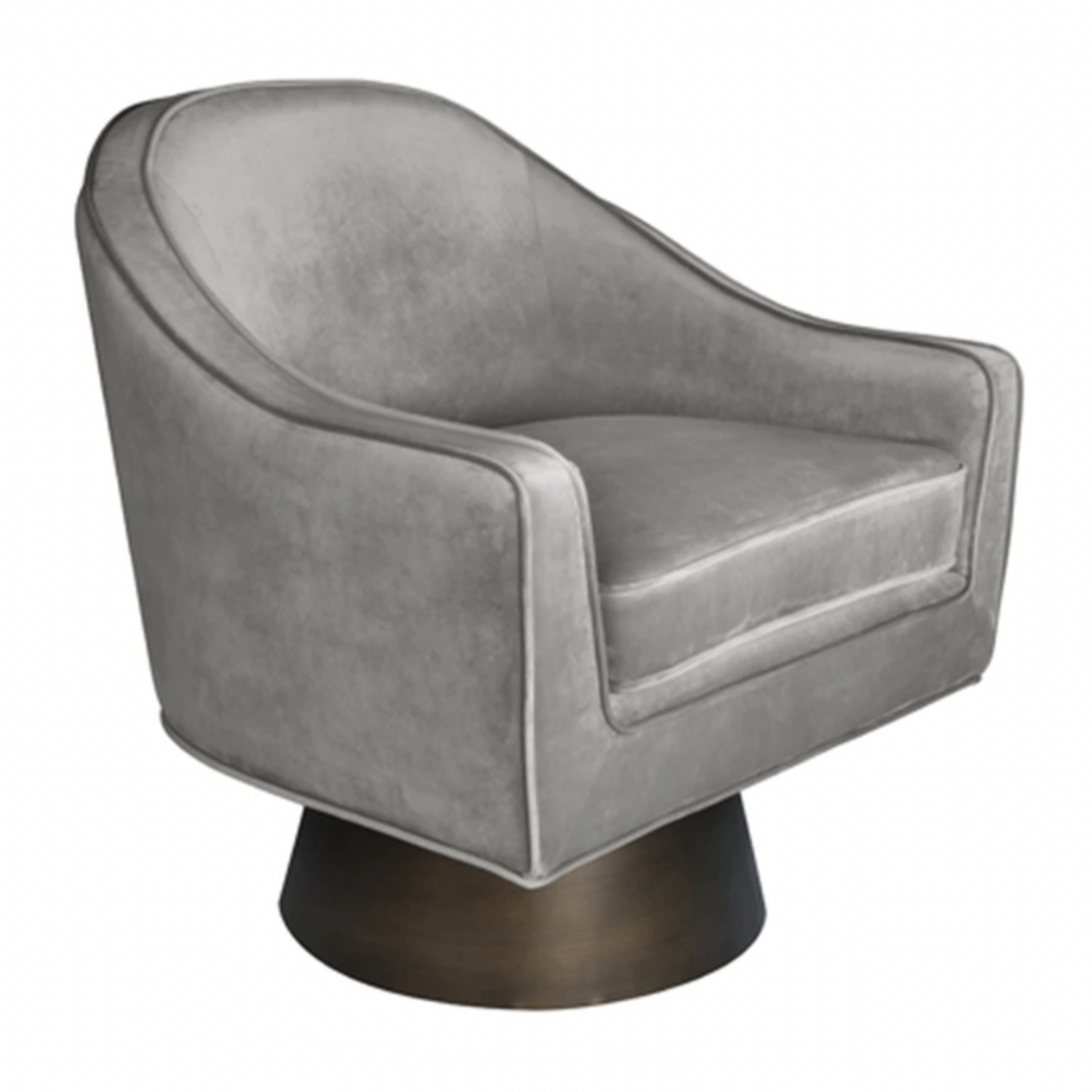 Dominic Occasional Chair in Luxe Dove Grey Velvet