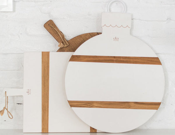 White Mod Ornament Charcuterie Board, 2 Sizes
