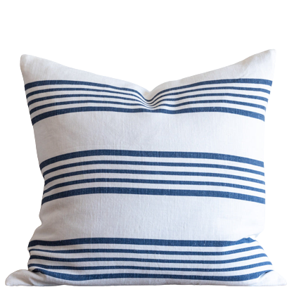 Light Runway Pillow - Denim Blue, 22" x 22"