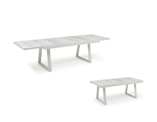 Together Extendable Dining Table - Light Grey, 79-118"L x 38"W