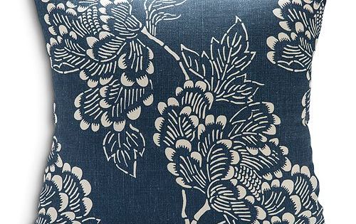 Peony Dark - Denim Blue, 22" x 22"