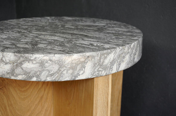 Oak Side Table with Onyx Top
