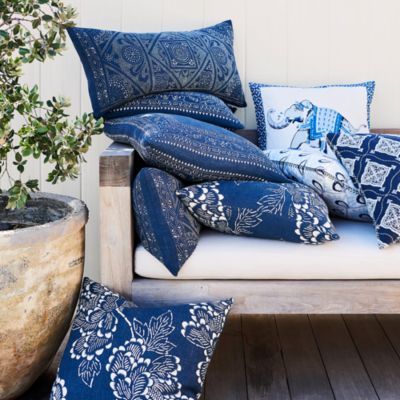 Peony Dark - Denim Blue, 22" x 22"