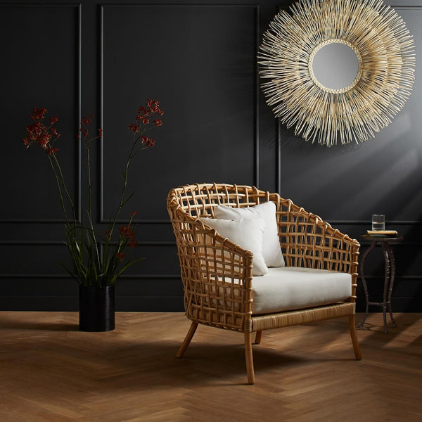 Ismael Lounge Chair, Natural Rattan
