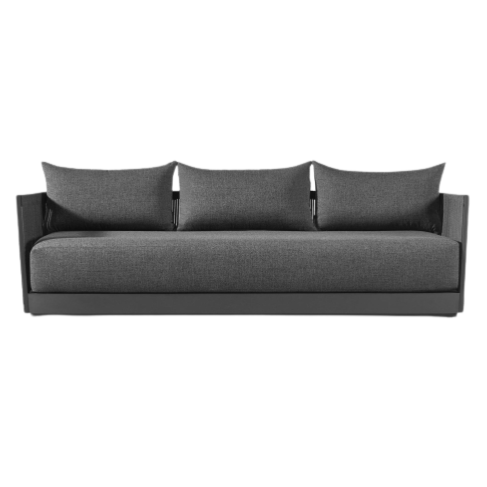 Antigua 3-Seat Sofa, Aluminum Asteroid