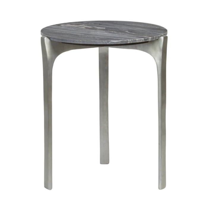 Ezra End Table, Antique Pewter