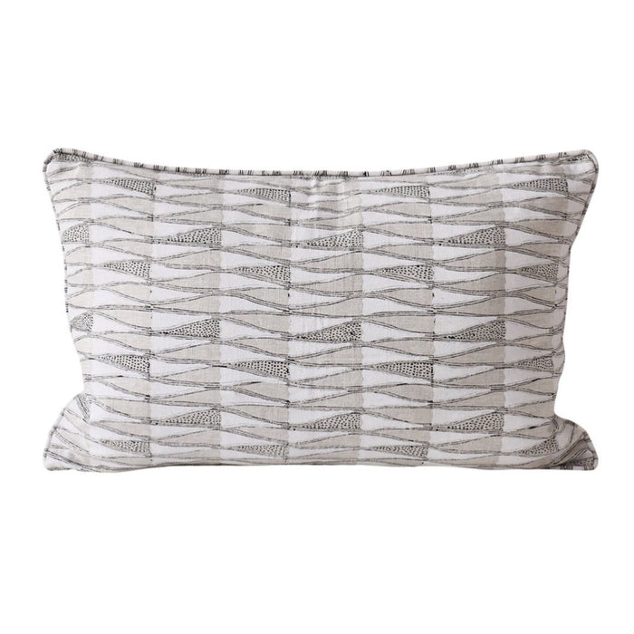Tangier Chalk Linen Cushion, 14" x 22"