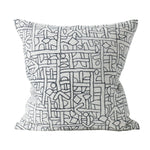 Zaire Indian Teal Linen Cushion, 20” x 20”
