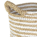 Woven Stripes Basket, White & Brown, 2 Sizes