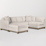 Clayton Sectional, Tweed Alabaster Performance Fabric - Right