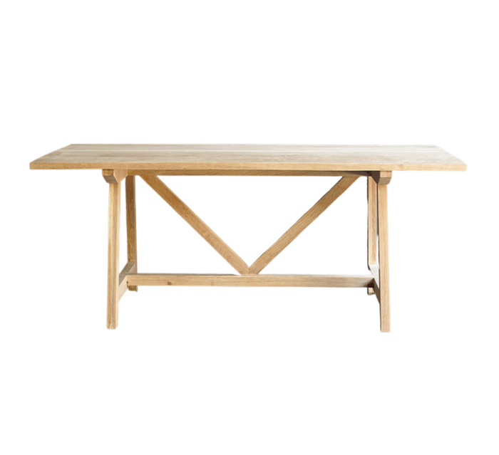 Oak French Farm Console, 84"L x 15"W x 34"H