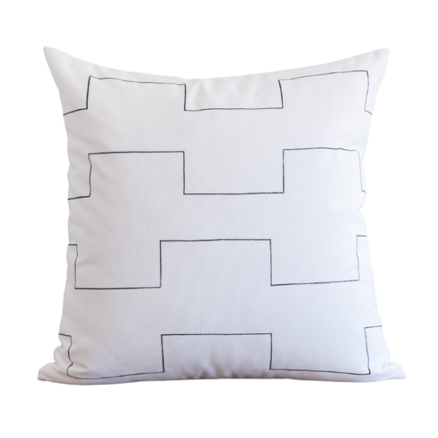 Charcoal Light Harbor Indoor/Outdoor Pillow, 22" x  22"