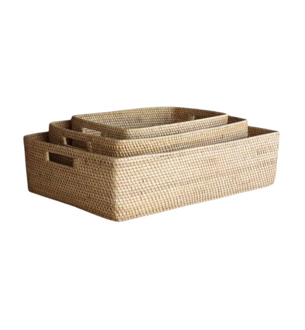 Natural Rattan Basket, 3 Sizes