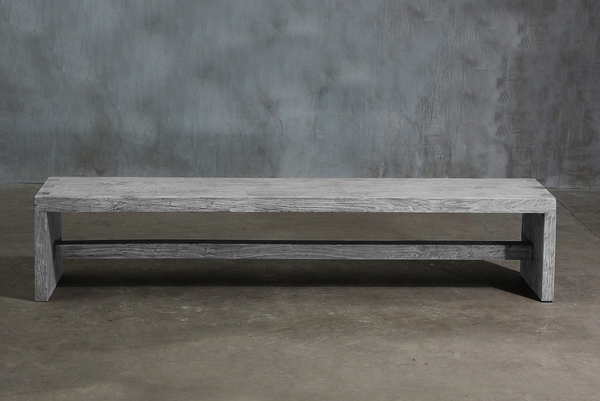 Dovetail Elm Bench, 96"L x 14"W x 18"H