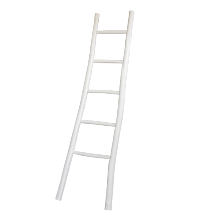 Teak Towel Ladder - White, 2 Sizes