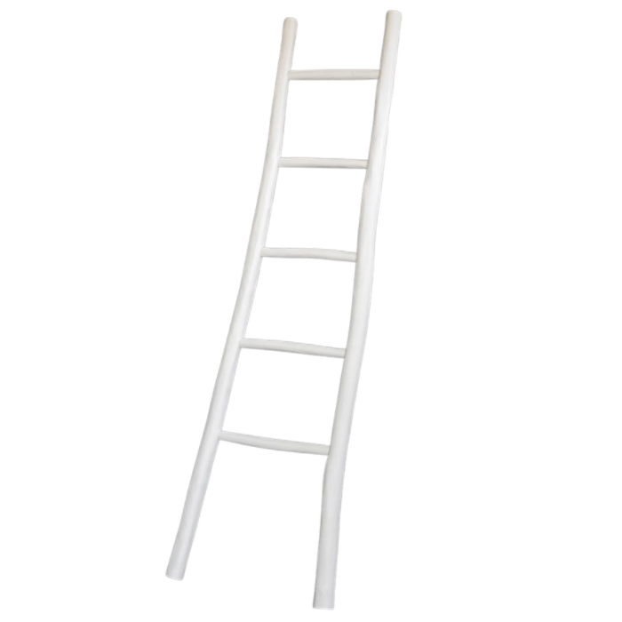 Teak Towel Ladder - White, 2 Sizes
