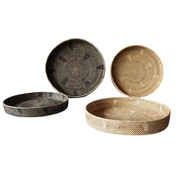 Round Lombok Woven Tray - Natural, 2 Sizes