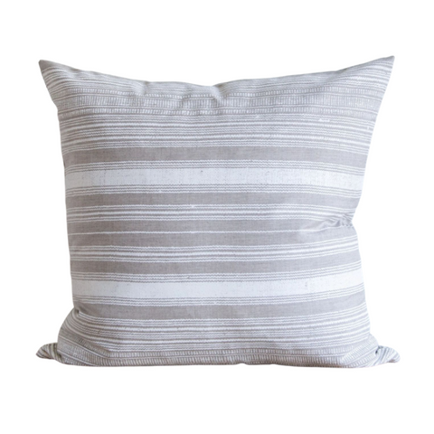 Gray Clyde Stripe Indoor/Outdoor Pillow, 22" x  22"