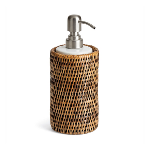 Burma Rattan Soap Dispenser, Warm Brown